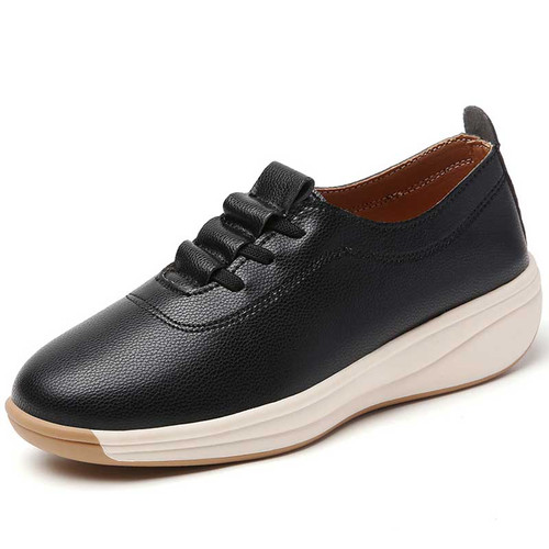 Women's black lace accents slip on shoe sneaker 01